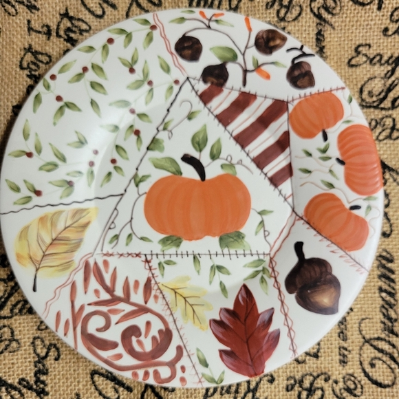 🛒🛍️💥Gently used Yankee candle autumn leaves candle plate very cute perfect - Picture 1 of 6